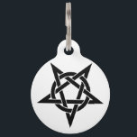Black Inverted Pentagram Pet ID Tag<br><div class="desc">Reversed Black Pentagram. Great gifts for occultists,  spiritualist and those who love symbolism. You can easily change the background colors on the product to make it unique and suit your needs. Use the designer tool to edit the background color or add your custom text to personalise this product.</div>