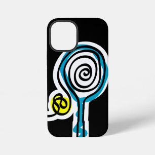 Black iPhone 12 mini case for tennis player