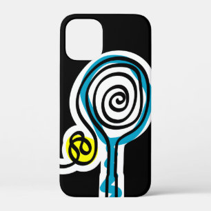 Black iPhone 12 mini case for tennis player