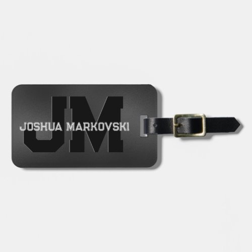 Black Iridescent background masculine design 2 Luggage Tag