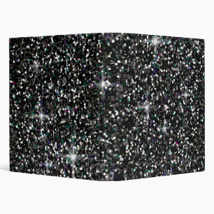 Black iridescent glitter binder