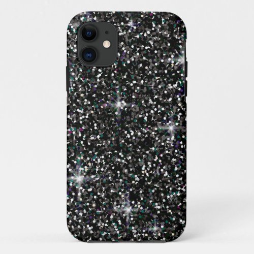 Black iridescent glitter iPhone 11 case