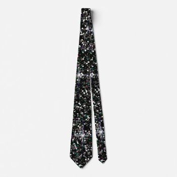 Black Iridescent Glitter Neck Tie by LifeOfRileyDesign at Zazzle