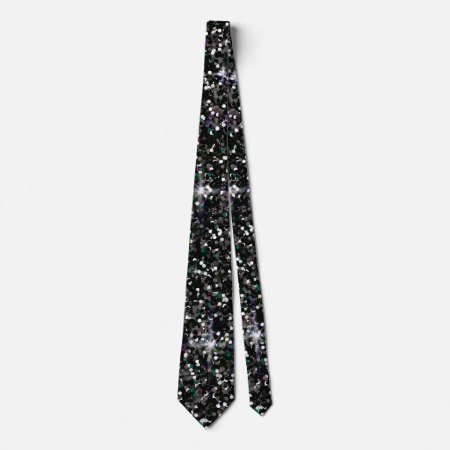 Black Iridescent Glitter Neck Tie