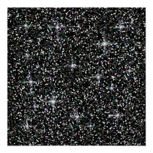 Black iridescent glitter poster