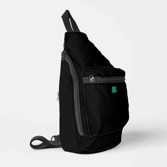 Black Irish backpack Sling Bag (Left Corner)
