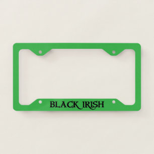 Black Irish black green license plate frame B