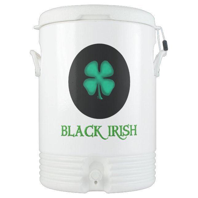 Black Irish circle cooler white 10 gallon (Front)