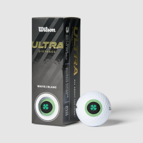 Black Irish Circle Wilson Ultra golf balls 3 pk