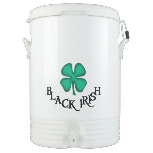 Black Irish clover and word cooler white 10 gallon