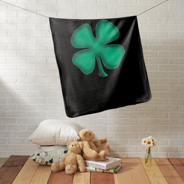 Black Irish convertible baby blanket (In Situ)