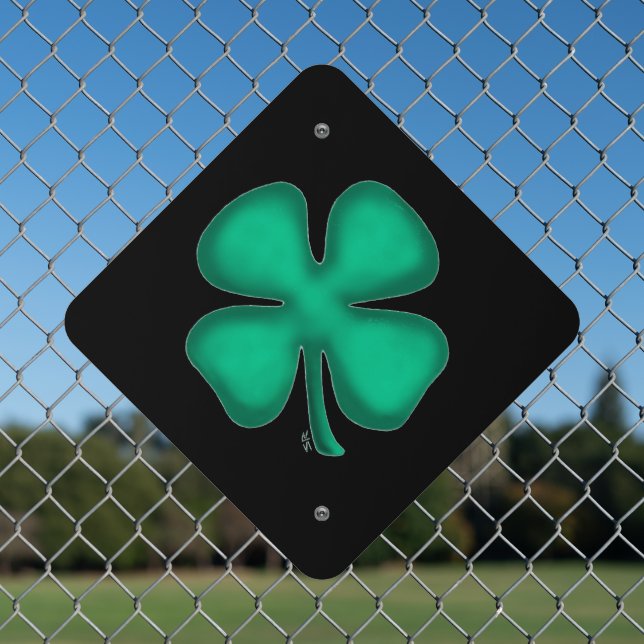 Black Irish diamond metal sign (In Situ(Fence))