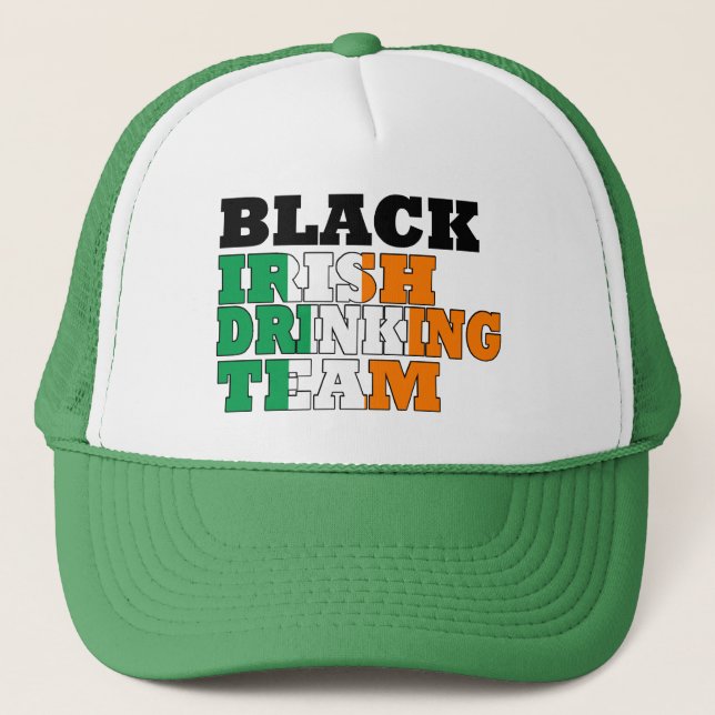 Black irish  drinking team trucker hat (Front)