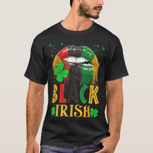Black Irish Dripng Lips African American St Patric T-Shirt