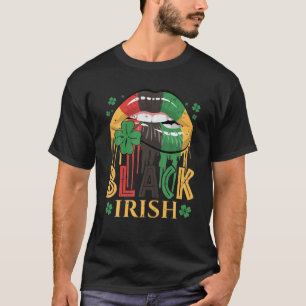 Black Irish Dripping Lips African American St Patr T-Shirt