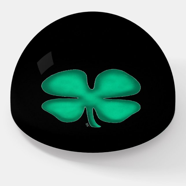 Black Irish glass dome paperweight (Angled)