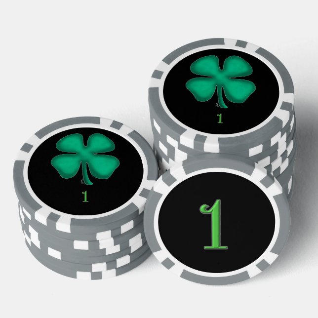 Black Irish gray 1 striped poker chip (Stack)