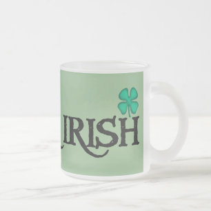 Black Irish green frosted glass mug