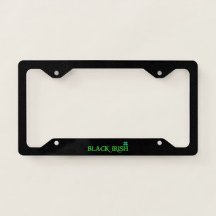 Black Irish grn w clover blk license plate frame B