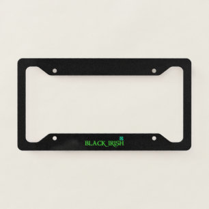 Black Irish grn w clover blk license plate frame C