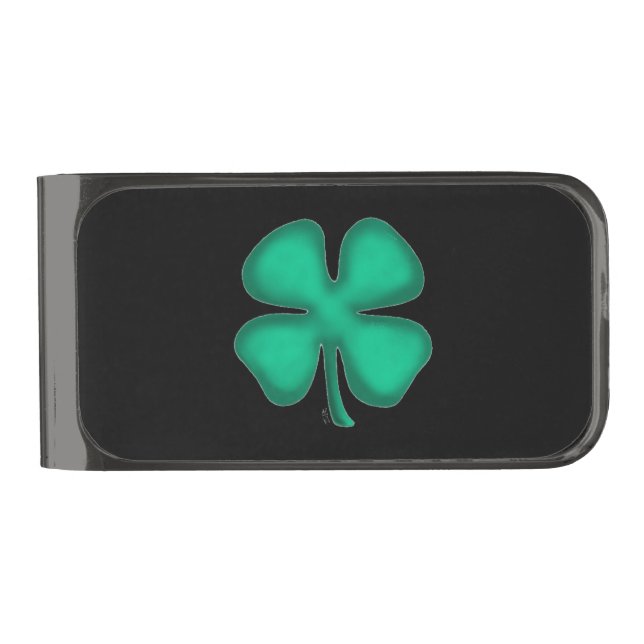 Black Irish gunmetal money clip (Front)