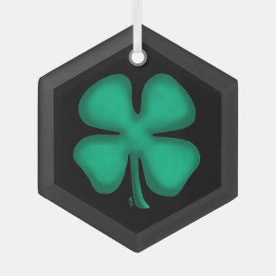 Black Irish hexagon glass ornament