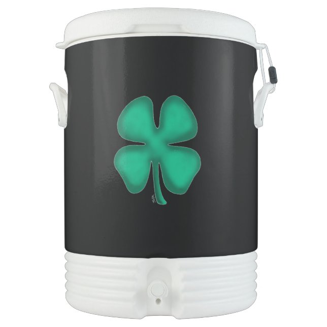 Black Irish Igloo beverage cooler white 10 gallon (Front)