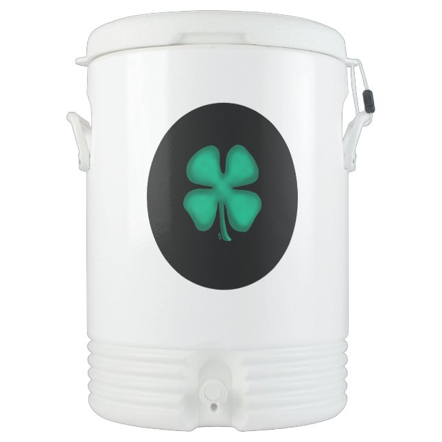 Black Irish Igloo beverage cooler white 10 gallon (Front)