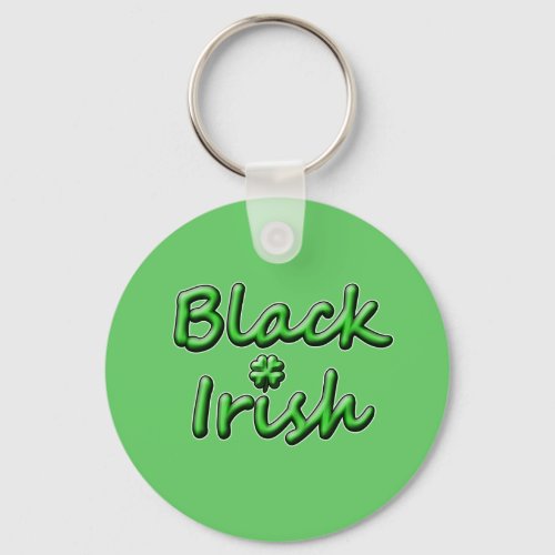 Black Irish in Breezy Green Font Keychain