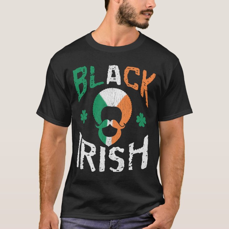 Black Irish Melanin Afro Shamrock St Patricks Day T-Shirt | Zazzle
