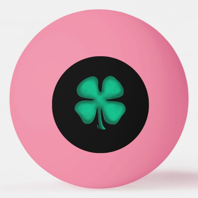 Black Irish orange glow 1-star ping pong ball (Front)