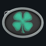 Black Irish oval belt buckle<br><div class="desc">Black Irish belt buckles are for dark-haired Irish, evil Irish, the black sheep of the clan, ones with gangster proclivities, and others who just happen to like clovers with the color black. A fine Irish lad or lass might like them, too. :) Black Irish belt buckles a great way to...</div>