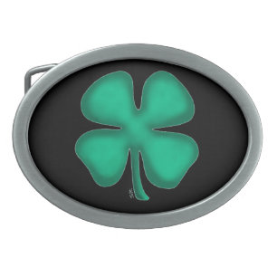 Black Irish oval belt buckle