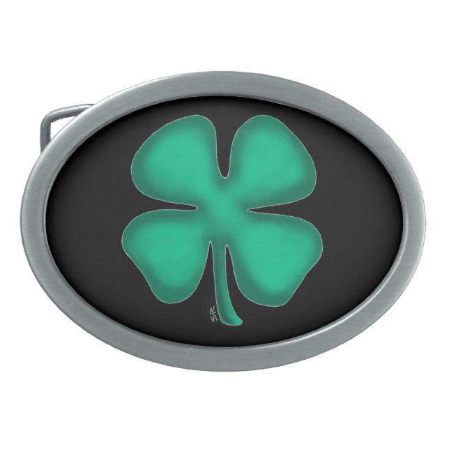 Black Irish oval belt buckle (Front)
