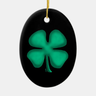 Black Irish oval ceramic ornament