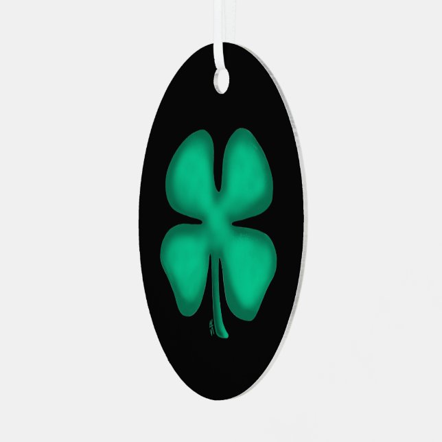Black Irish oval metal ornament (Front Left)