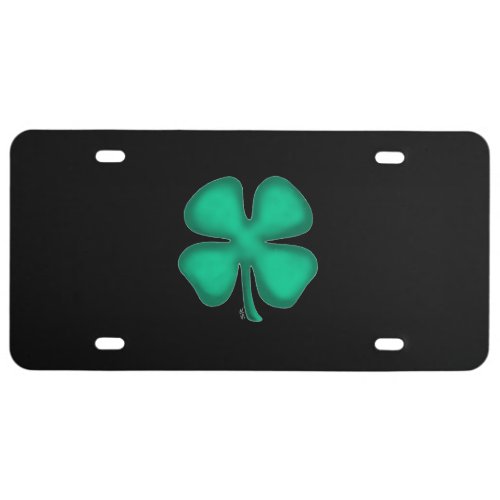 Black Irish plastic car license plate