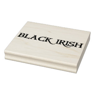 Black Irish rectangle large rubber stamp