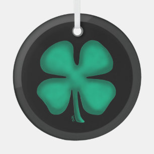 Black Irish round glass ornament