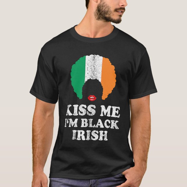 Black Irish Shamrock Lucky St Patricks Day Women T-Shirt (Front)
