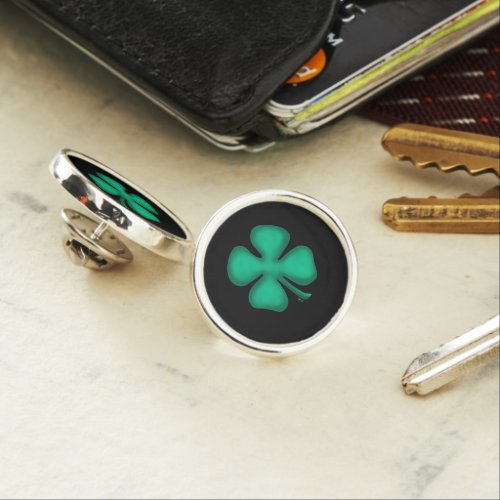 Black Irish silver plated lapel pin