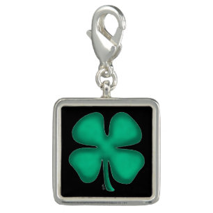 Black Irish silver square charm