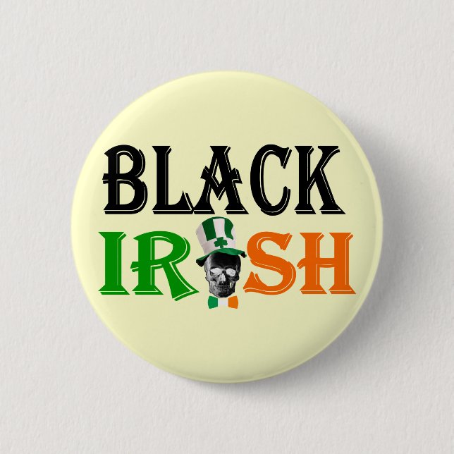 Black Irish St Patrick's day Button (Front)