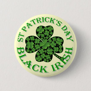Black Irish St Patrick's day Button
