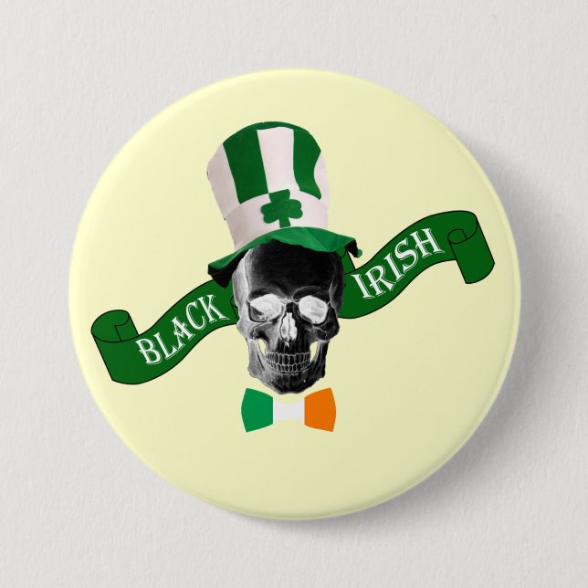 Black Irish   St Patrick's day Button (Front)