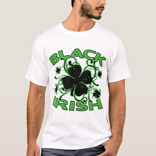 Black Irish St Patricks Day T-Shirt (Front)