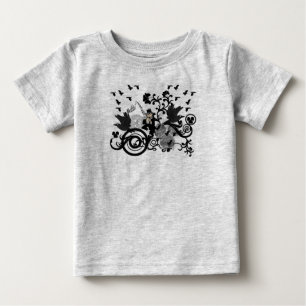 Black Irish Swirls and Leprechauns Baby T-Shirt