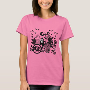 Black Irish Swirls and Leprechauns T-Shirt