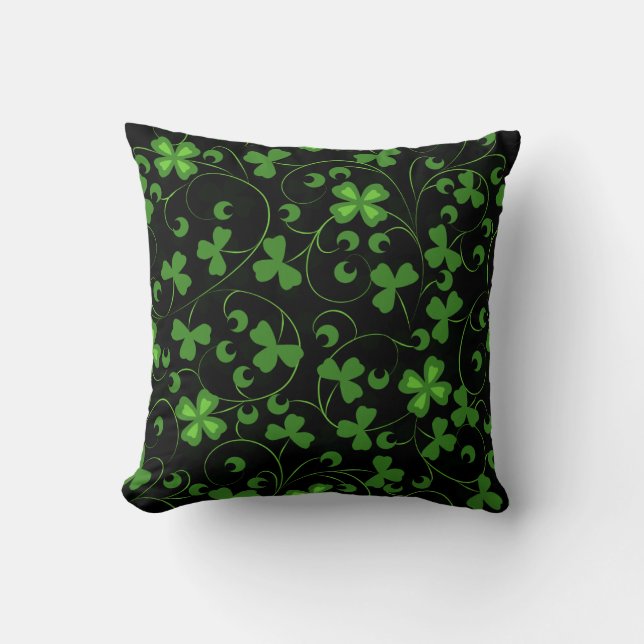 Black Irish Throw Pillow (Front)