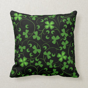 Black Irish Throw Pillow